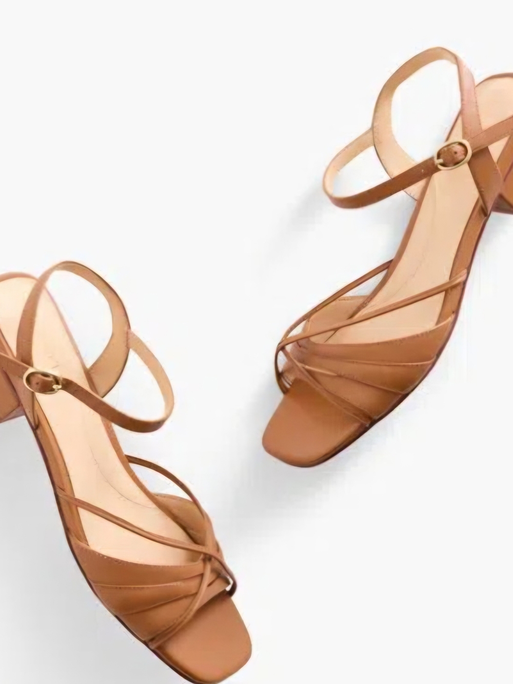 Talbots Cognac Strappy Block Heel Sandals